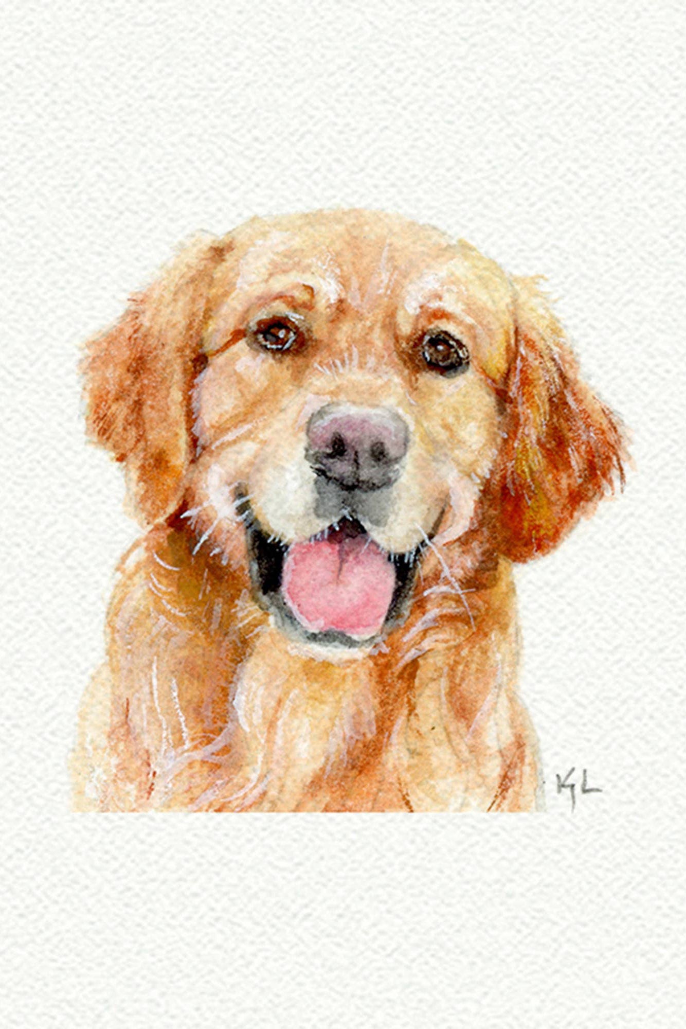 tiny watercolor print - golden retriever