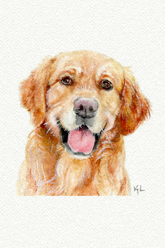 tiny watercolor print - golden retriever