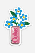 diet coke flower can sticker