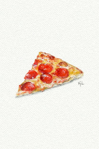 tiny watercolor print - pizza slice