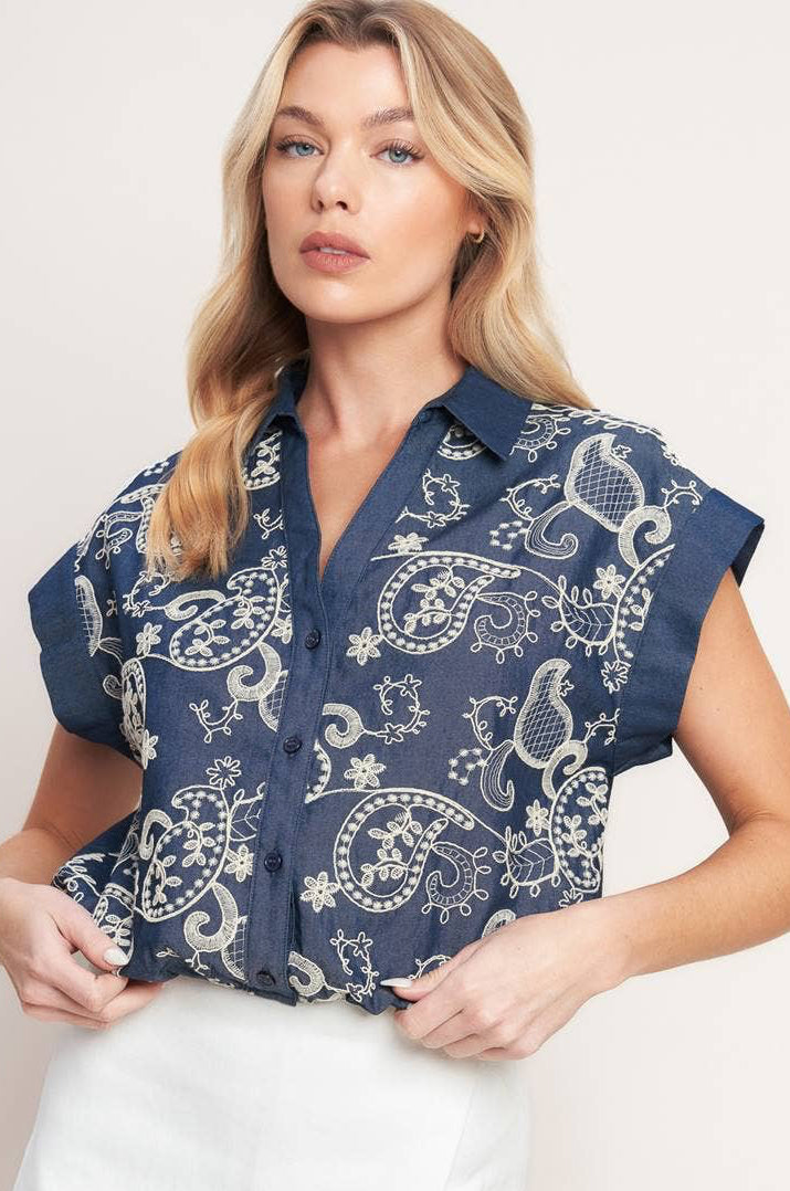 maggie top - dark denim