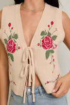 rose vest - beige