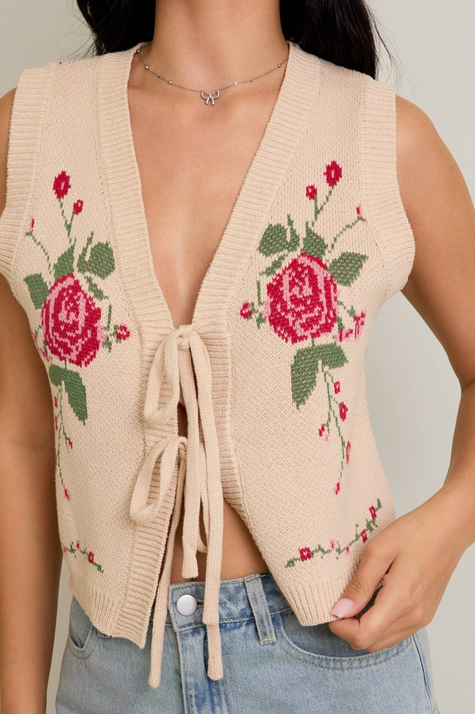 rose vest - beige