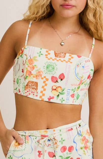 maci top - cream multi