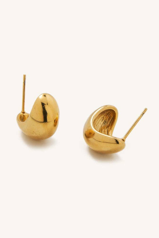 chunky teardrop hoops - gold