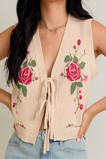 rose vest - beige