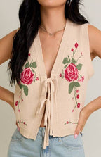 rose vest - beige