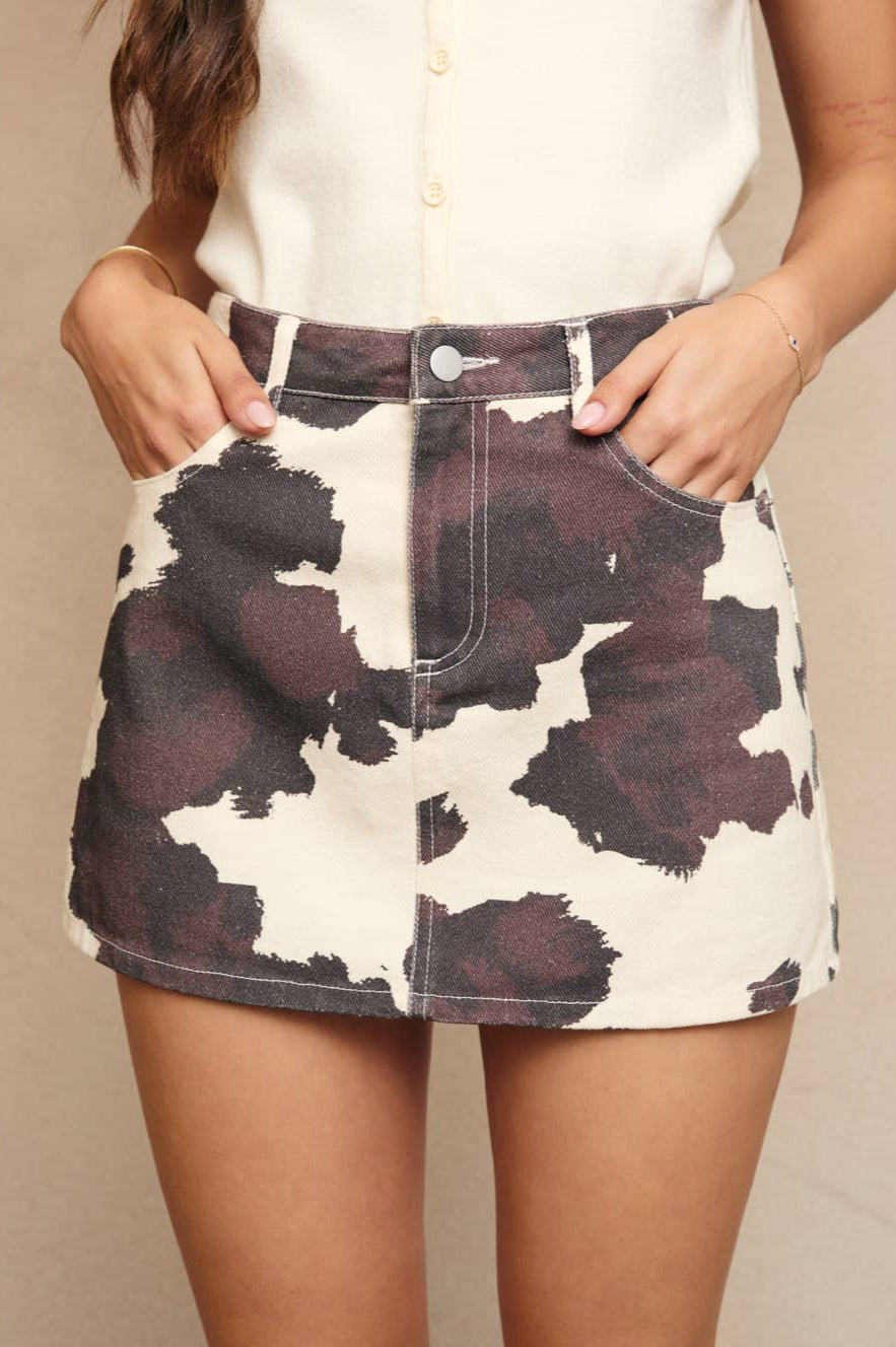calhoun skirt - cream & brown