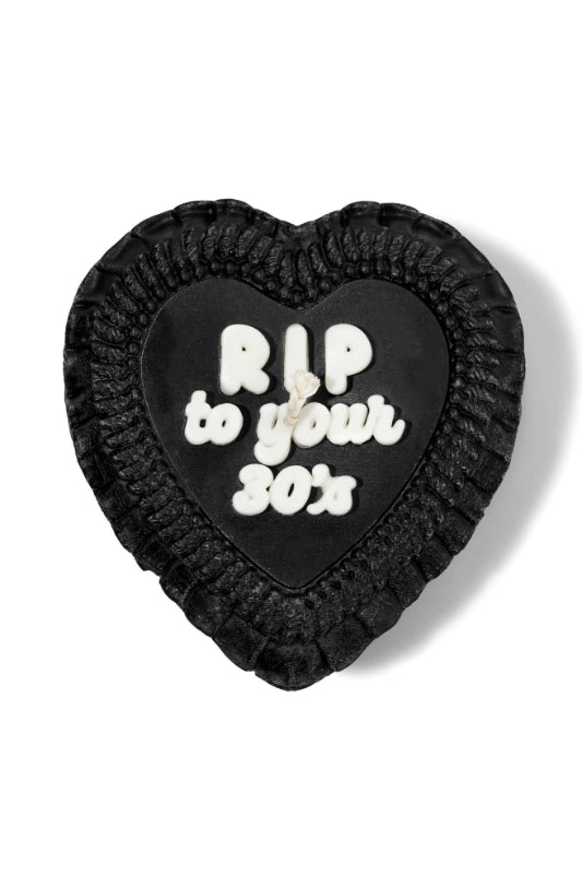 heart cake candle - RIP to your 30's