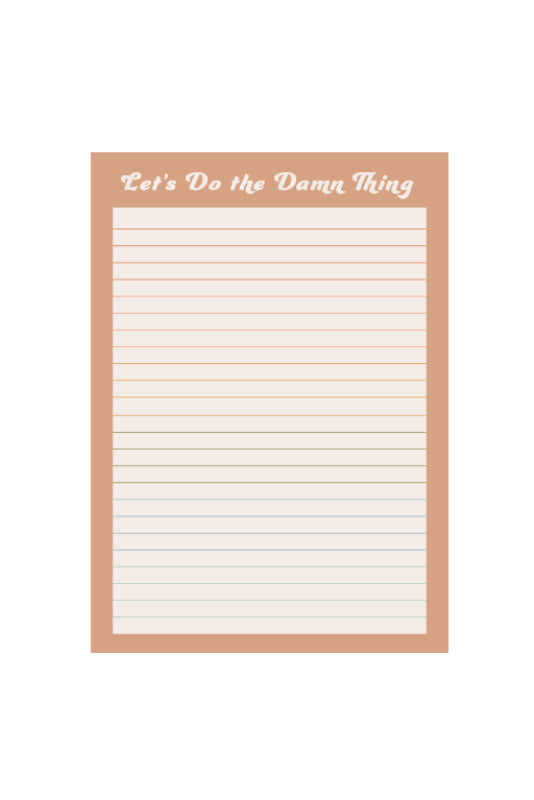 small tearaway notepad - let's do the damn thing