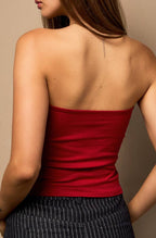 kamryn tube top - dark red (FINAL SALE)