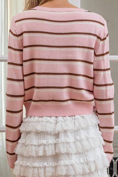 amber cardigan - blush