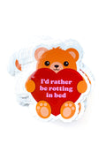 rotting in bed teddy bear sticker