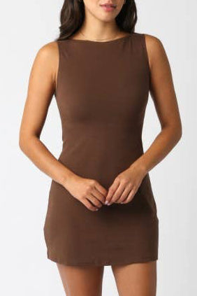 helia mini dress - brown