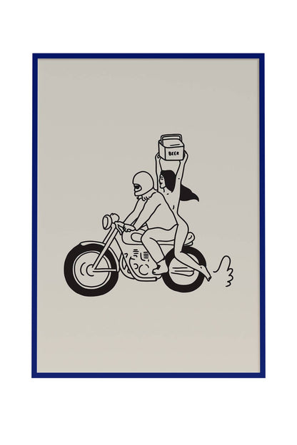 beer run art print - 5x7