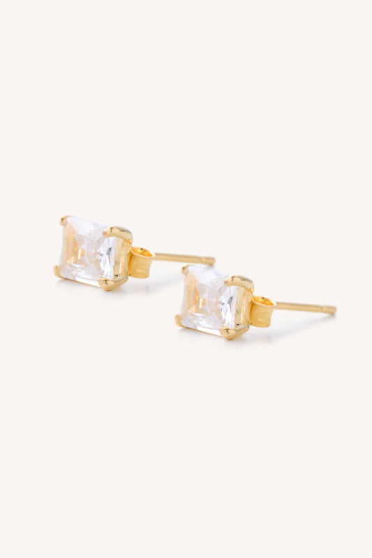 emily studs - emerald cut