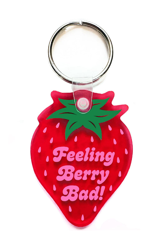 feeling berry bad strawberry keychain