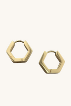 roxy hexagon huggies - gold