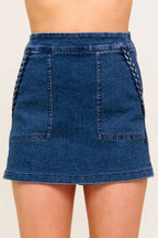 kyla skort - dark wash