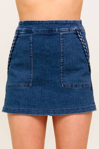 kyla skort - dark wash