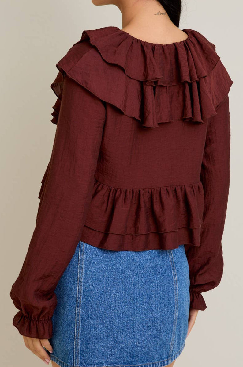 kiera top - brown