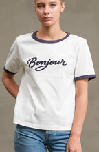 bonjour ringer tee - white/navy