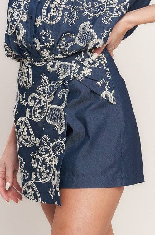 maggie skort - dark denim