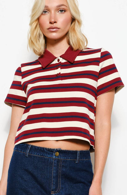 cammie polo - burgundy
