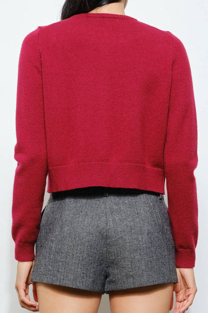 devyn cardigan - burgundy