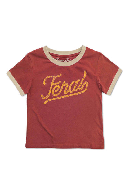 kid's feral vintage ringer - maroon