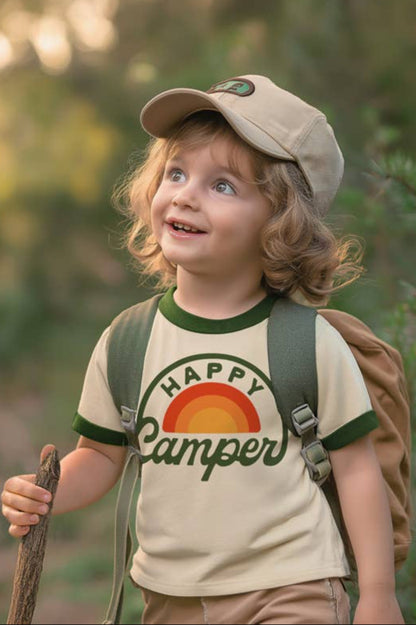 kid's happy camper ringer - cream