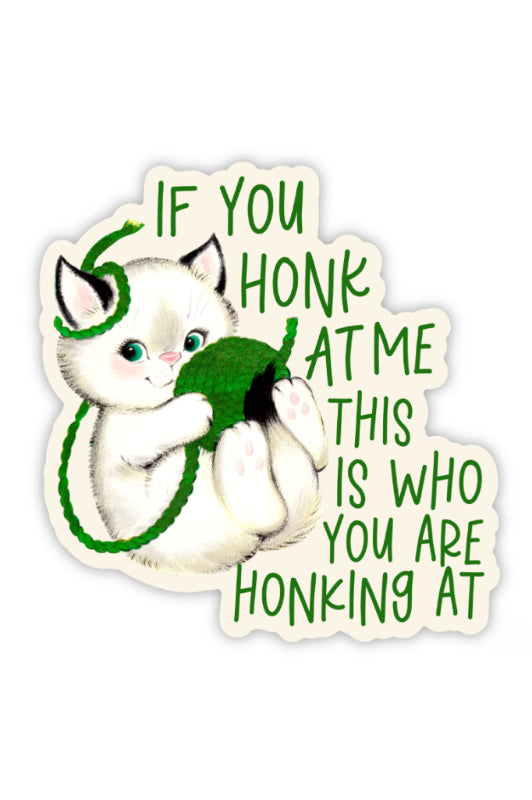 honking at bumper sticker