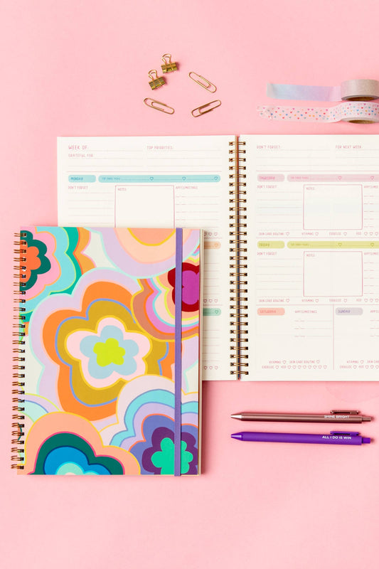 goal getter lite planner - trippy floral