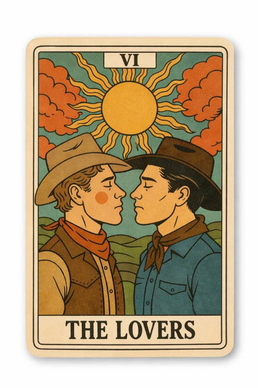 the lovers tarot sticker- cowboy edition