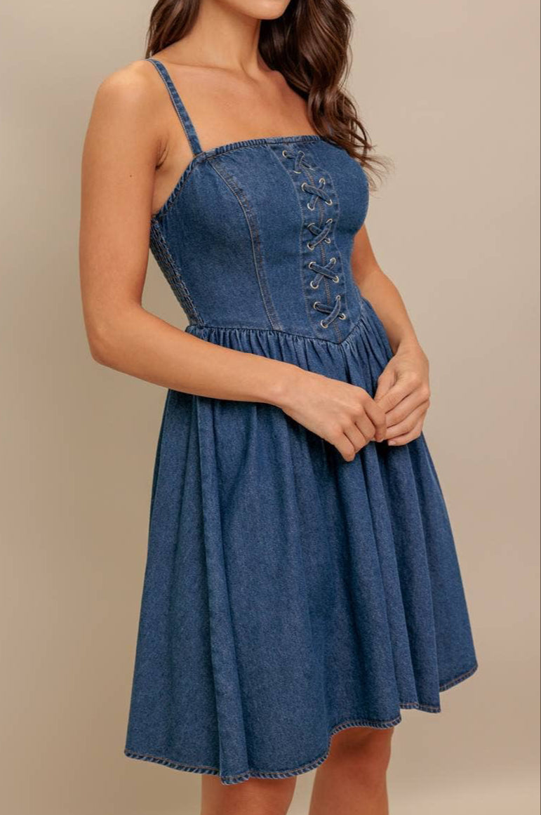 leona dress - indigo