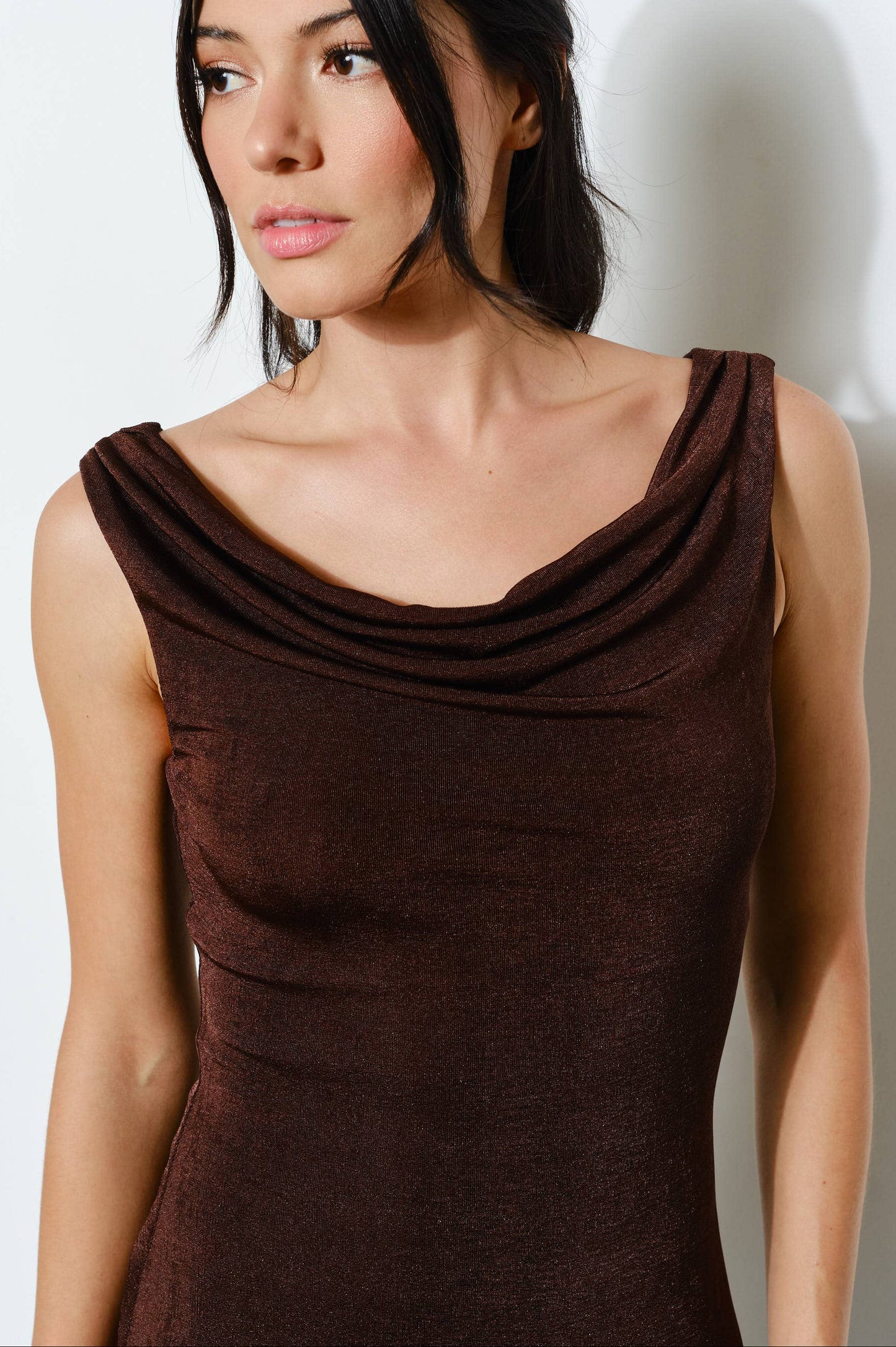 calista maxi dress - dark brown