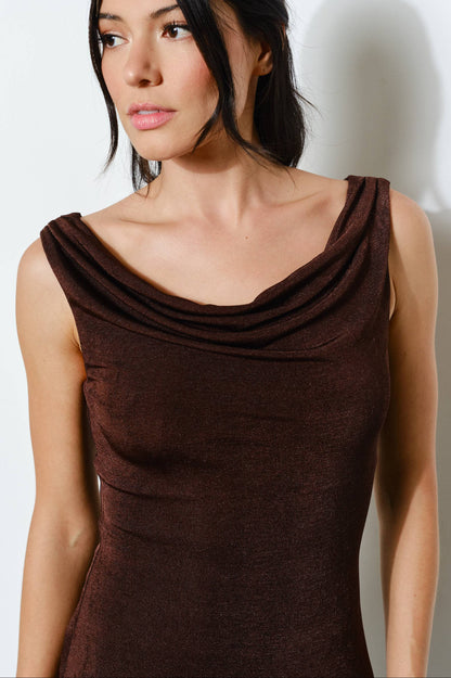 calista maxi dress - dark brown