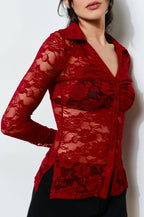 wynn top - burgundy