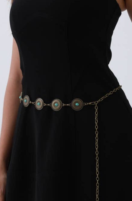 taos chain belt – antique gold