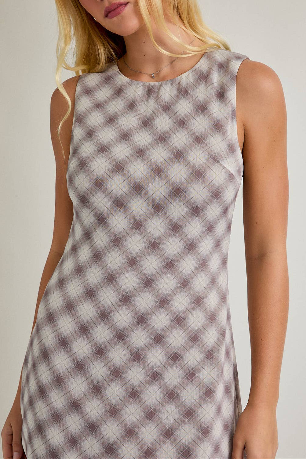wren dress - light brown plaid (FINAL SALE)