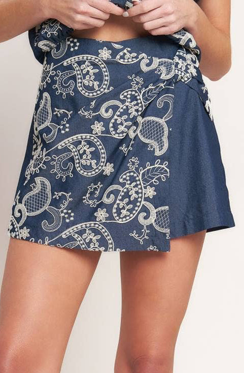 maggie skort - dark denim