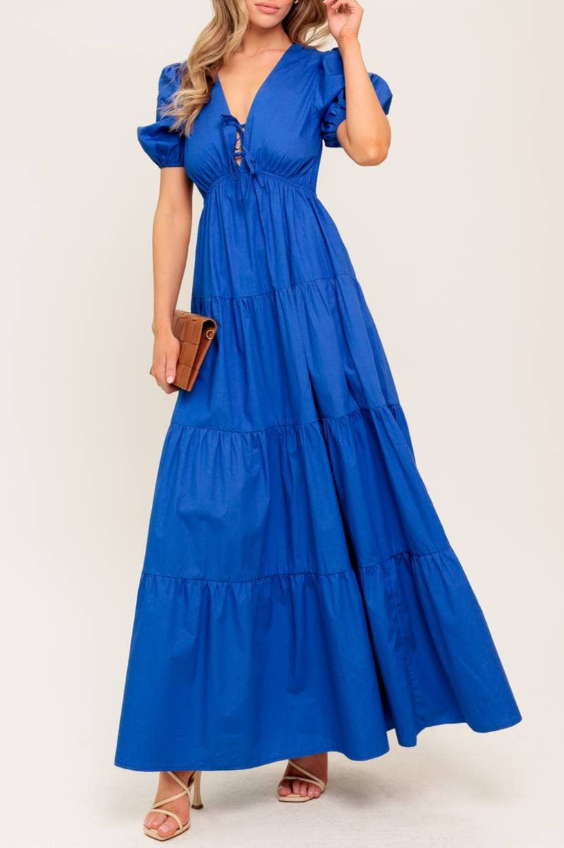 azure dress - royal blue