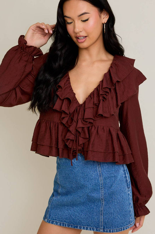 kiera top - brown