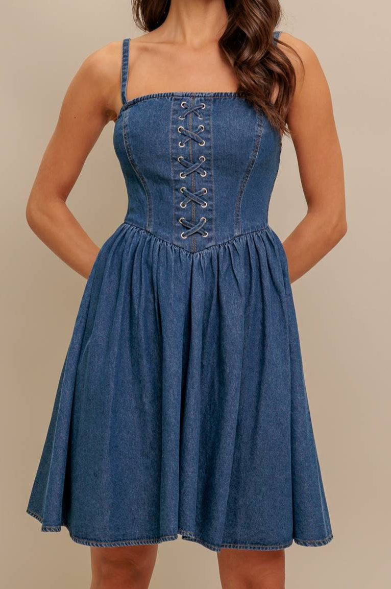 leona dress - indigo