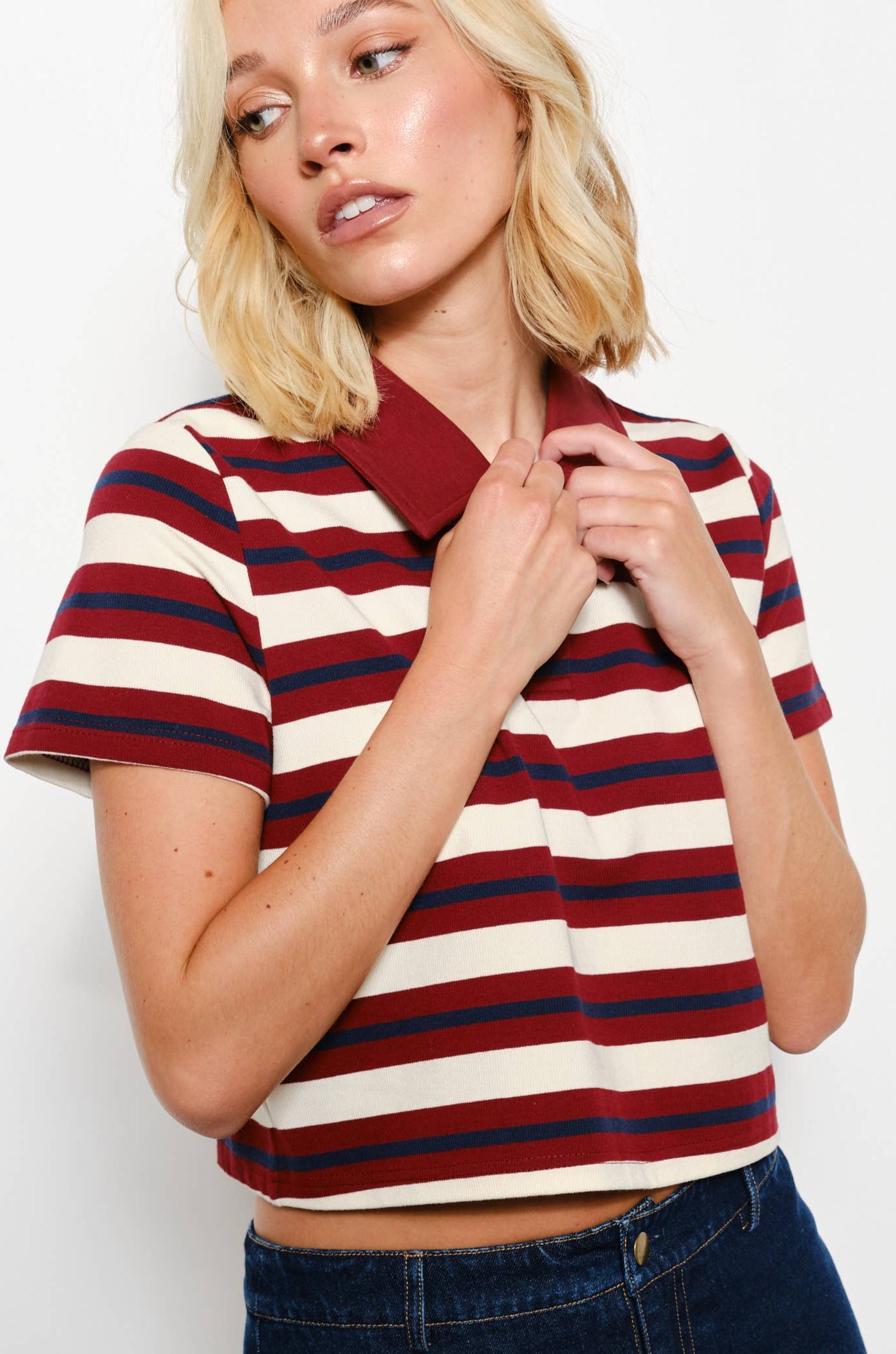 cammie polo - burgundy