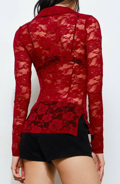 wynn top - burgundy