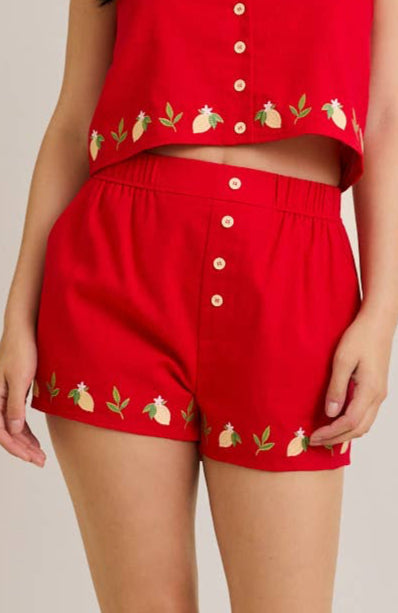 rylee shorts - red (FINAL SALE)