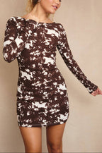 greta dress - brown