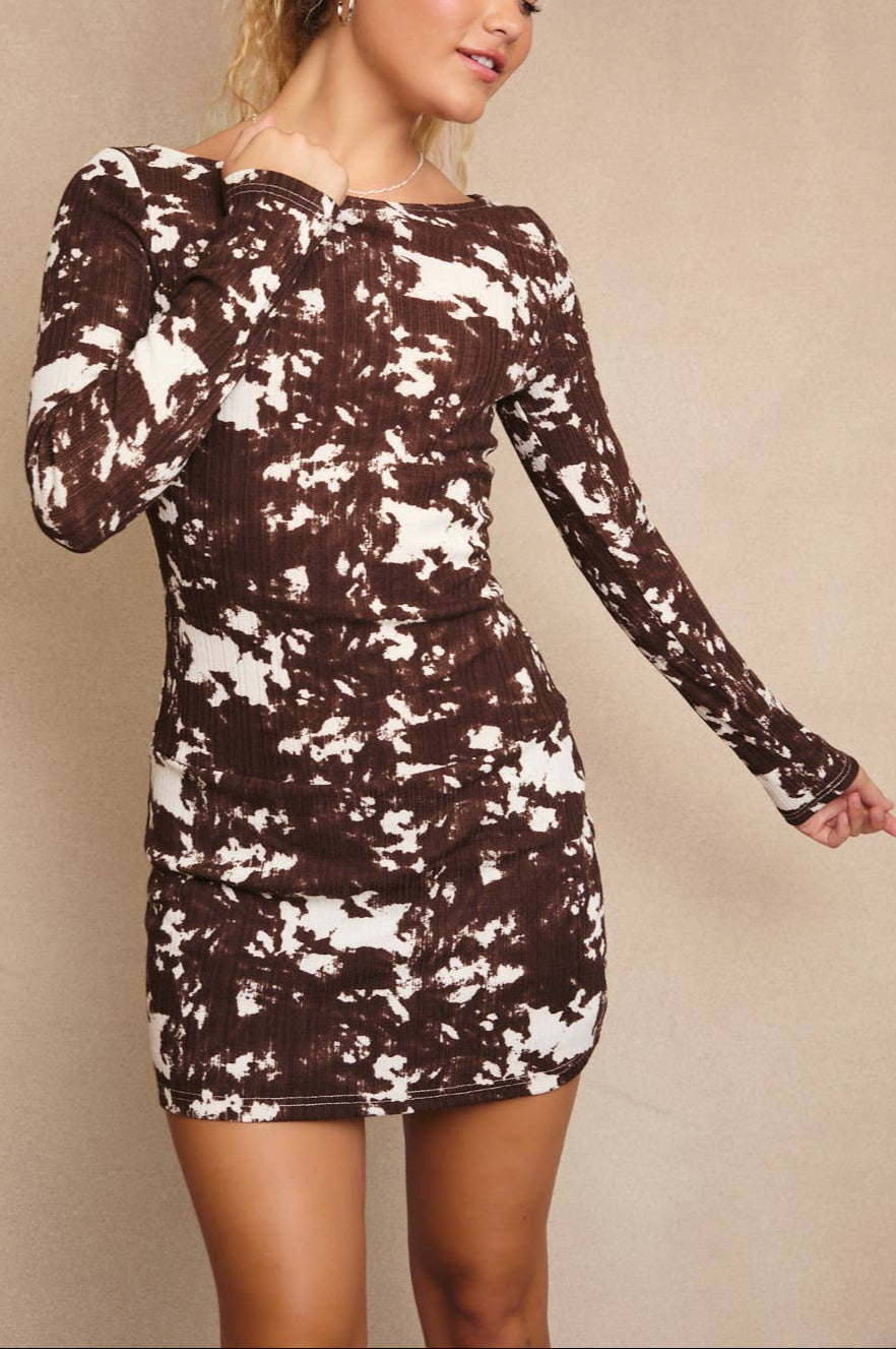 greta dress - brown