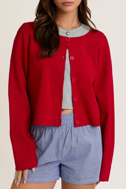charlotte cardigan - red